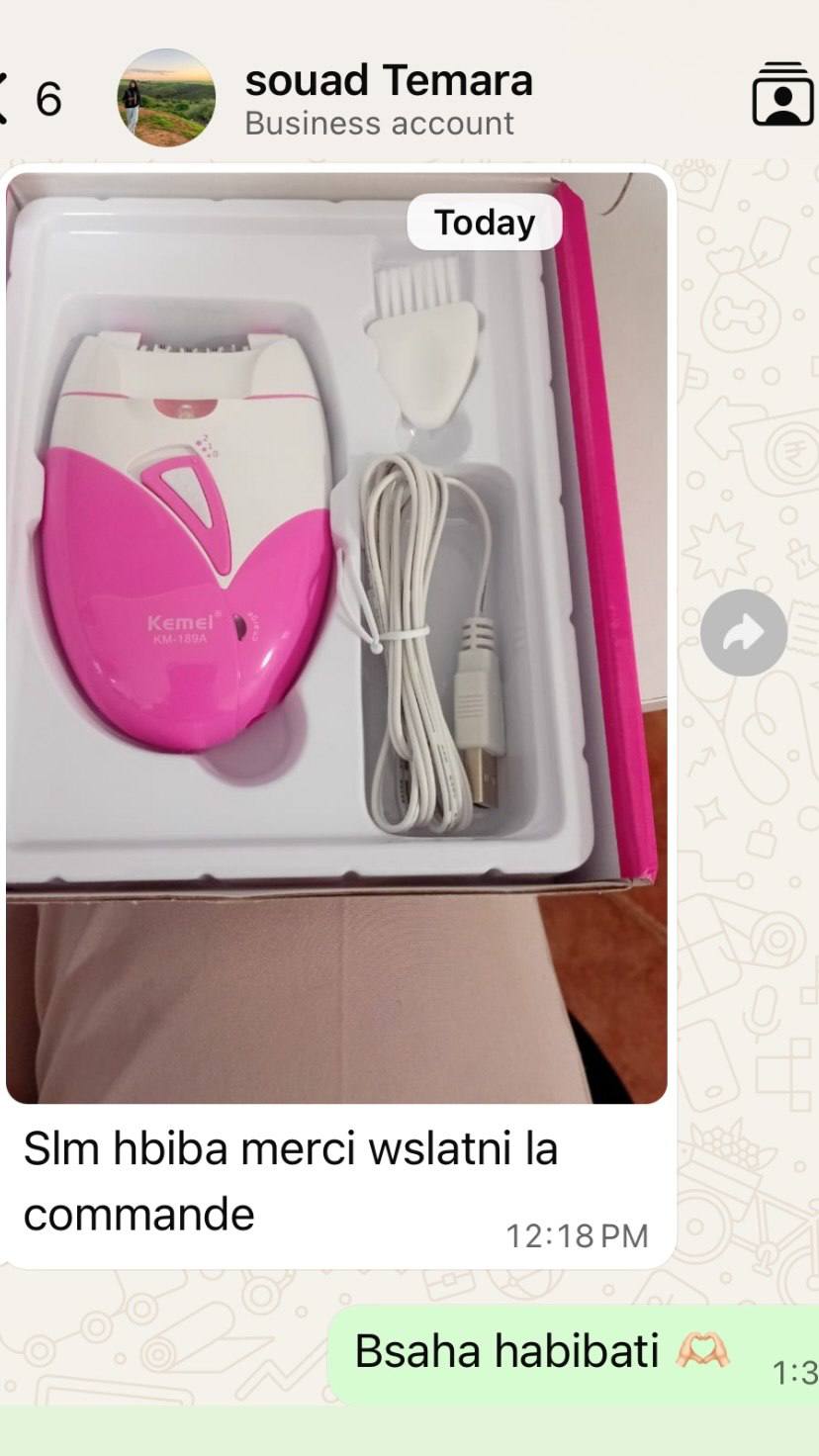 Marque Kemei Km-189A Épilateur électrique Machine de suppression de cheveux pour femme à partir de la racine des cheveux Rasoir sans douleur