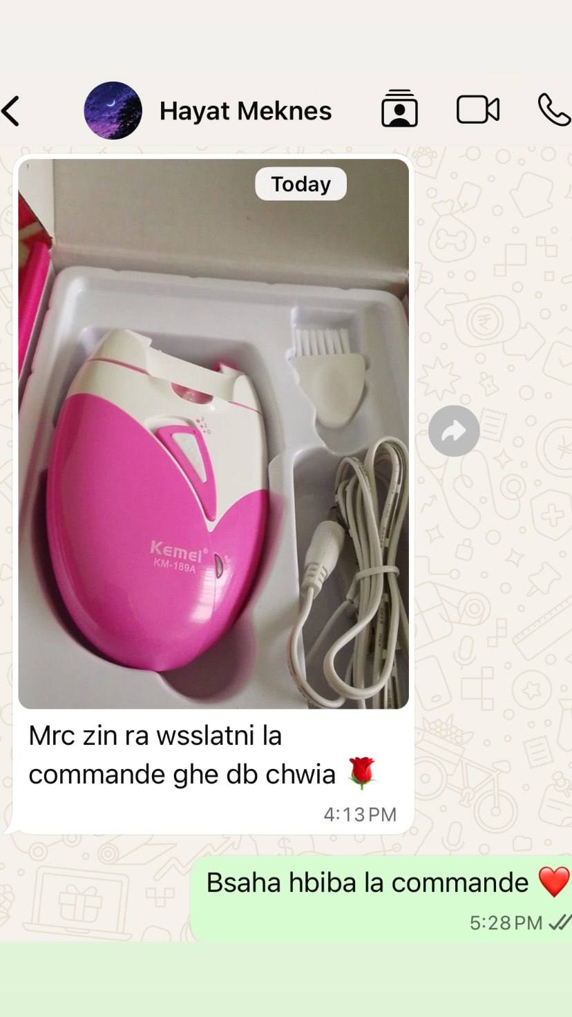 Marque Kemei Km-189A Épilateur électrique Machine de suppression de cheveux pour femme à partir de la racine des cheveux Rasoir sans douleur